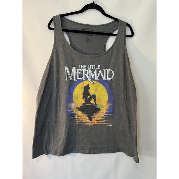 Torrid Disney “The Little Mermaid” Gray Screen Print Tank Top size 2X - Picture 1 of 6